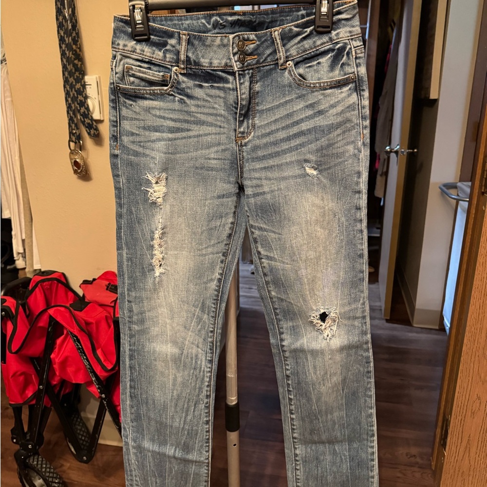 Victoria's Secret Hipster Light Blue Distressed Jeans